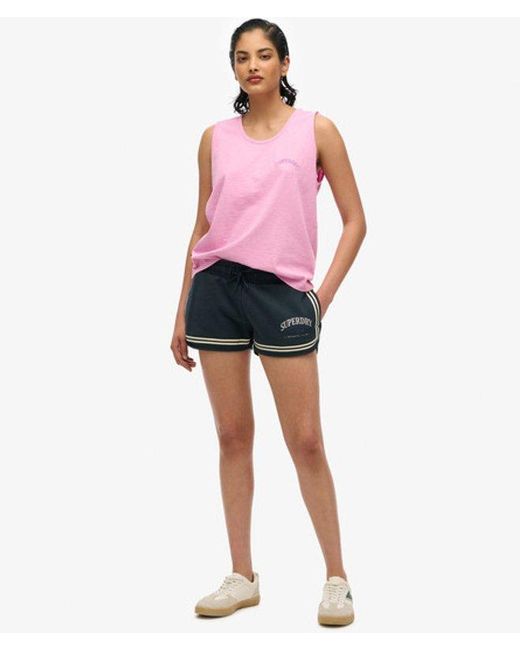 Superdry Pink & Co Essential Logo Garment Dye Vest Top
