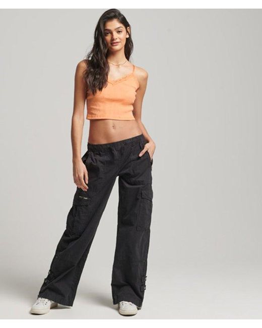 Superdry Orange & Co Rib Lace Trim Cami Top