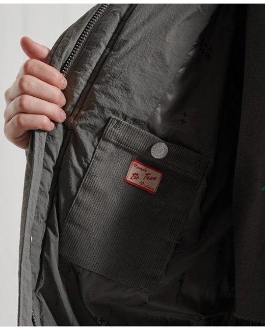 Superdry Gray Dry Down Funnel Jacket