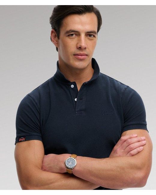 Superdry Black & Co Vintage Destroy Polo Shirt for men