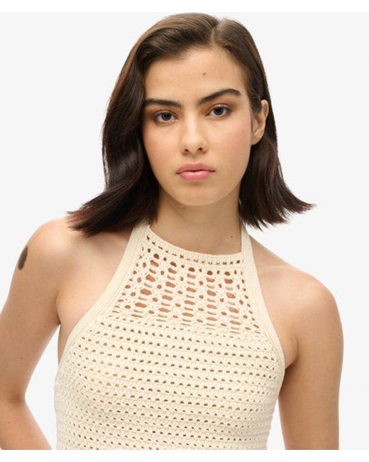 Superdry White & Co Cropped Halter Crochet Top