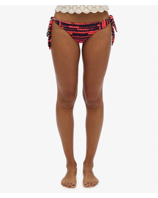 Femme Bas De Bikini À Imprimé Mélangé Taille Superdry en coloris Red