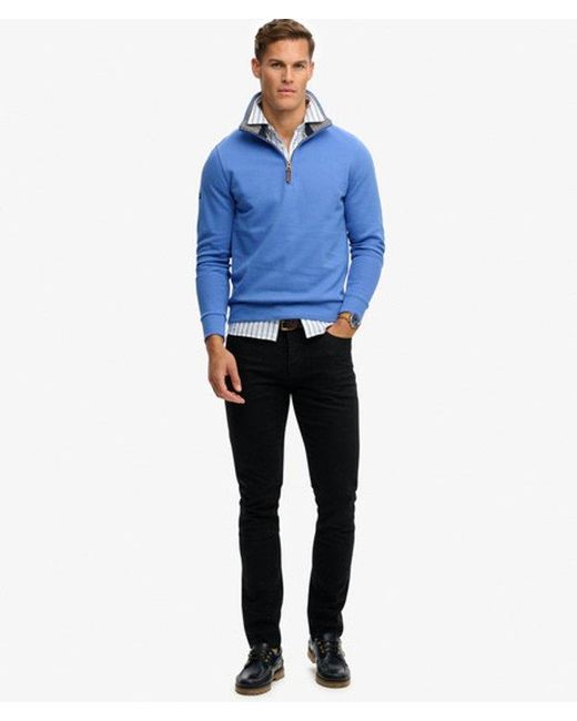 Superdry Blue & Co Essential Pique Half Zip for men
