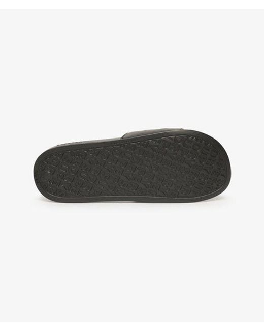 Superdry Black Vegan Logo Pool Sliders for men