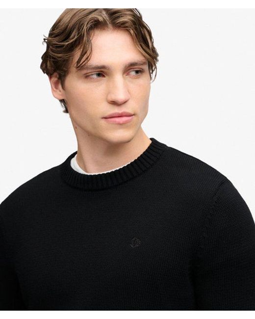 Superdry Black & Co Preppy Cotton Jumper for men