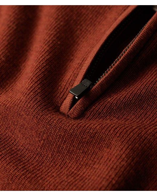 Superdry Red & Co Merino Half Zip Jumper for men