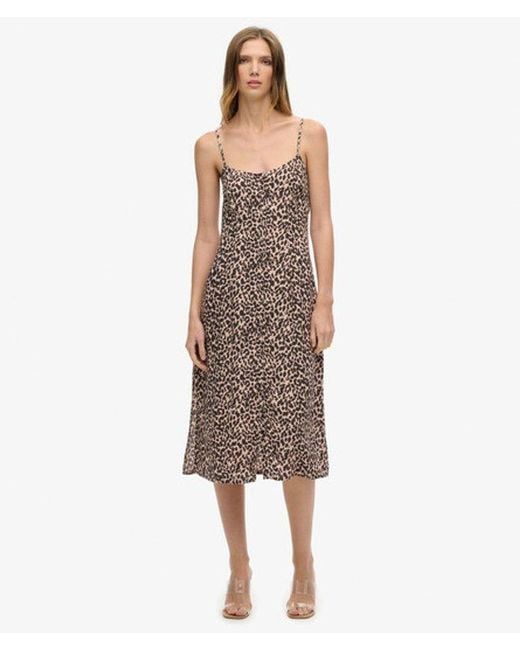Superdry Multicolor Printed Button-up Cami Midi Dress