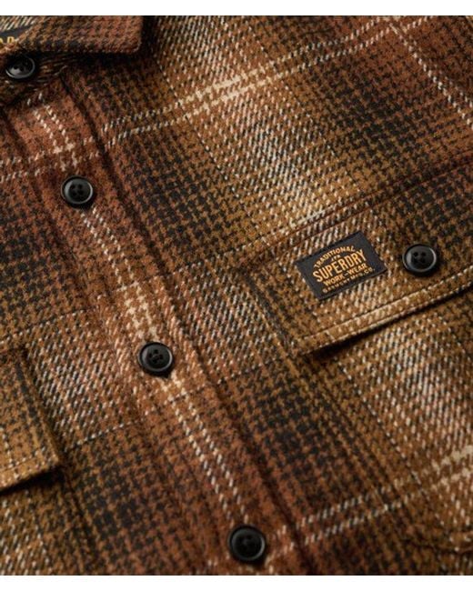 Superdry Brown & Co Wool Miller Overshirt for men