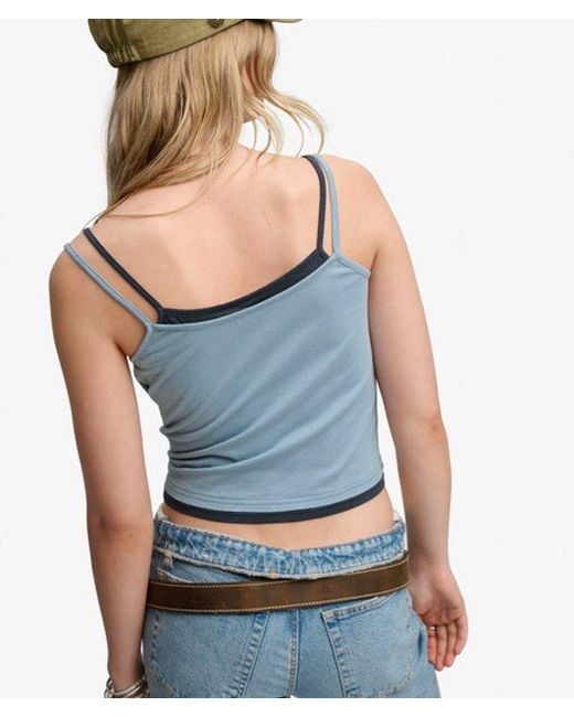 Superdry Blue Bench X & Co Bench Fitted Cami Layer Vest