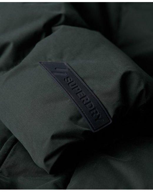 Superdry Black Hooded Microfibre Sports Puffer Jacket for men