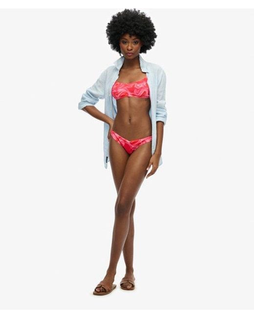 Superdry Cheeky Bikinibroekje Met Print in het Red