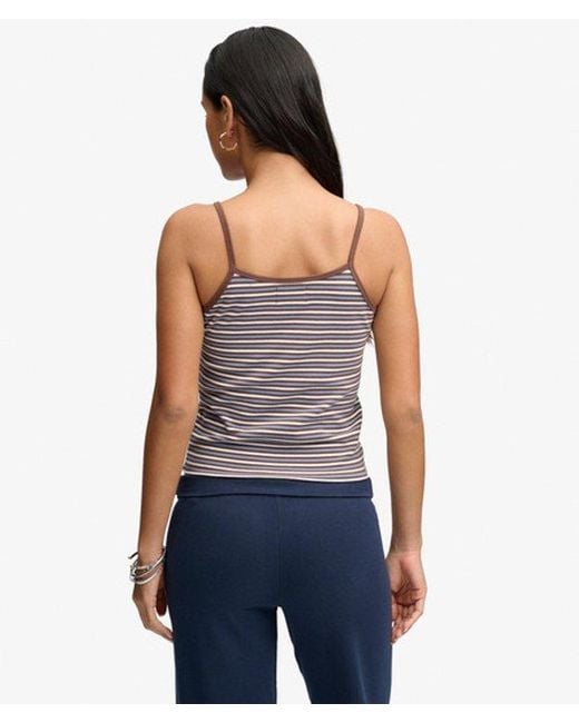 Superdry Athletic Essentials Cami Slanke Pasvorm in het Gray