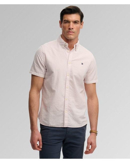 Superdry Pink & Co Classic Seersucker Short Sleeve Shirt for men