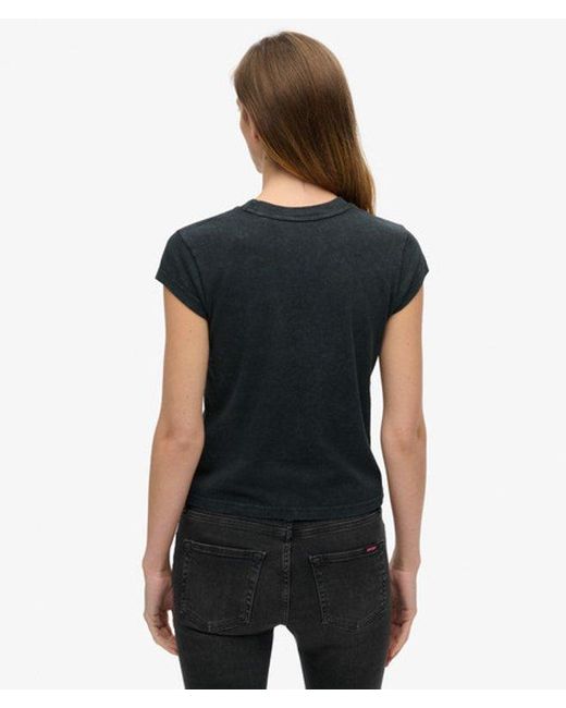 Superdry Blue & Co Motley Crue X & Co Cap Sleeve T-shirt