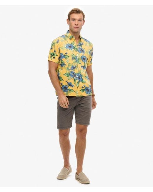 Superdry Blue & Co Hawaiian Printed Shirt for men