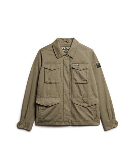 Superdry Brown Embroidered M65 Military Jacket