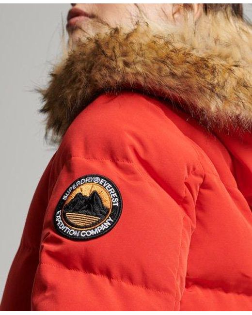 Superdry Red Everest Hooded Puffer Bomber Jacket