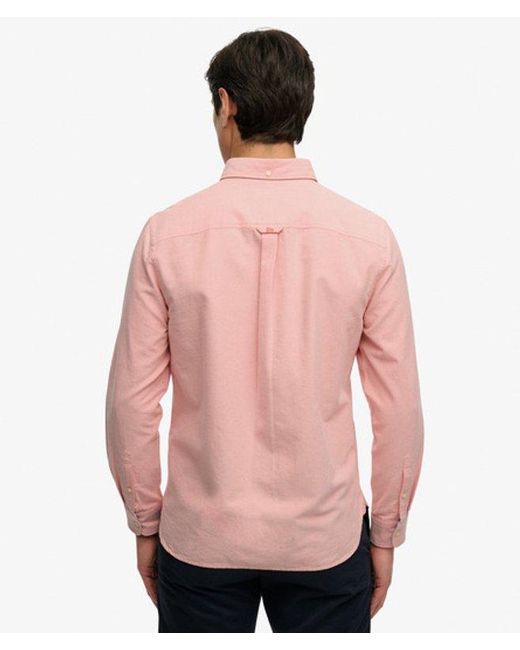 Superdry Pink & Co Preppy Oxford Long Sleeve Shirt for men