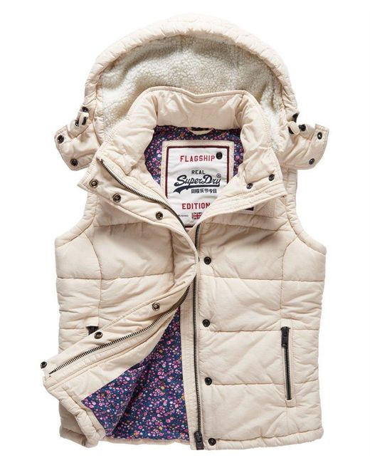 Superdry Super Academy Gilet White in Natural | Lyst
