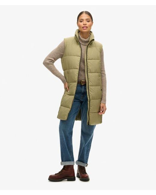 Superdry Green Longline Quilted Gilet