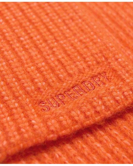 Superdry Geribde Essential Sjaal in het Orange