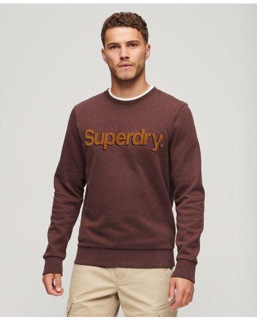 Superdry Red Classic Logo Print Core Sweatshirt for men