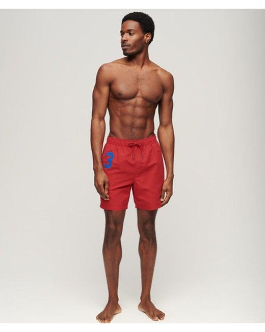 Superdry Classic Embroidered Detail Recycled Polo 17-inch Swim Shorts for men