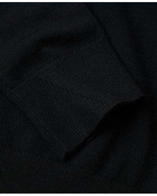 Robe en maille mérinos à manches longues Superdry en coloris Black