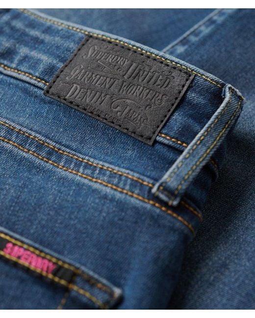 Superdry Blue Cotton High Rise Skinny Denim Jeans
