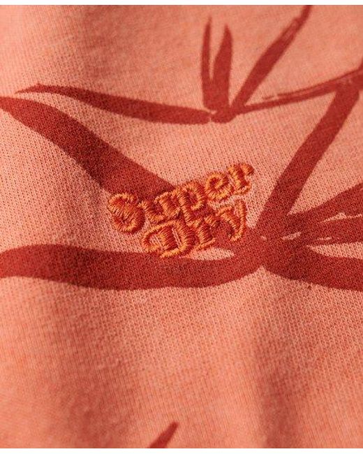 Superdry Orange Vintage Overdye Printed T-shirt for men