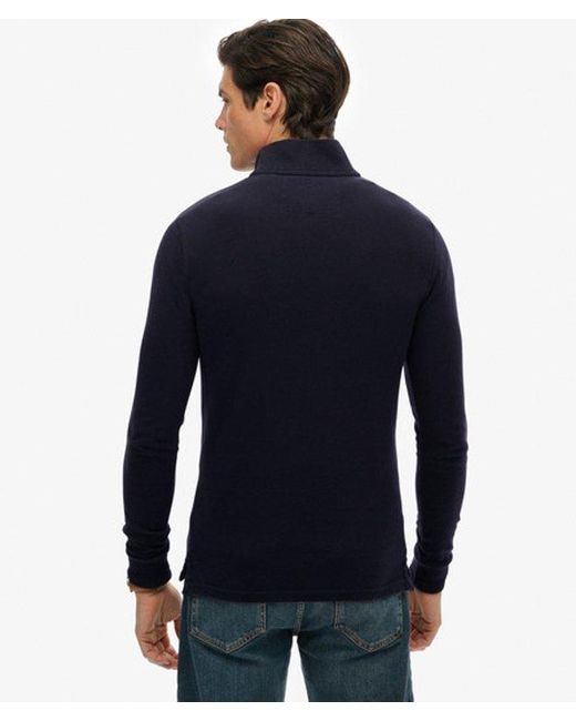 Superdry Vintage Athletic Polo Met Lange Mouwen in het Blue voor heren