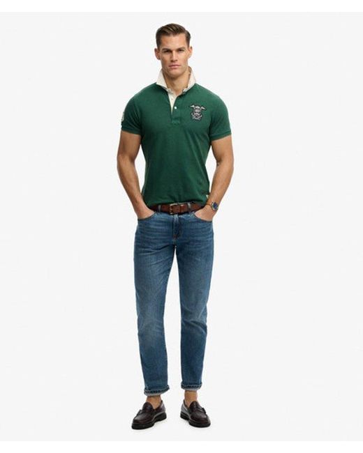 Superdry Green Vintage Pique Rugby Polo Shirt for men