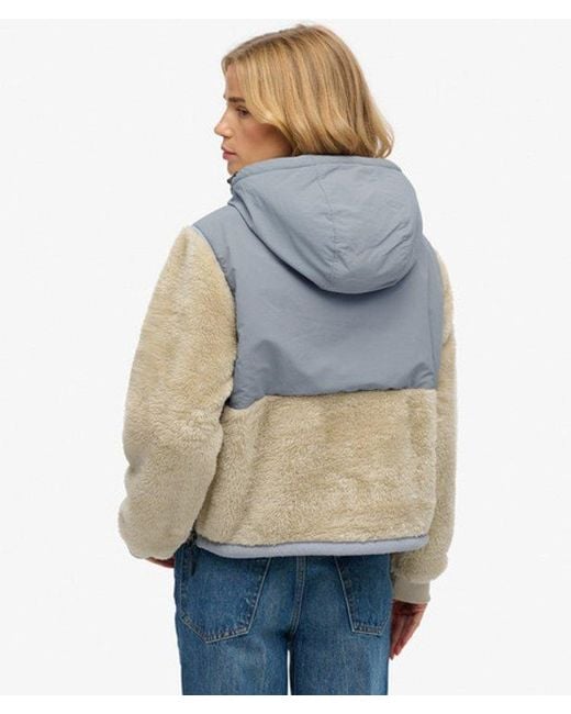 Superdry Blue Super Soft Hybrid Half Zip Jacket