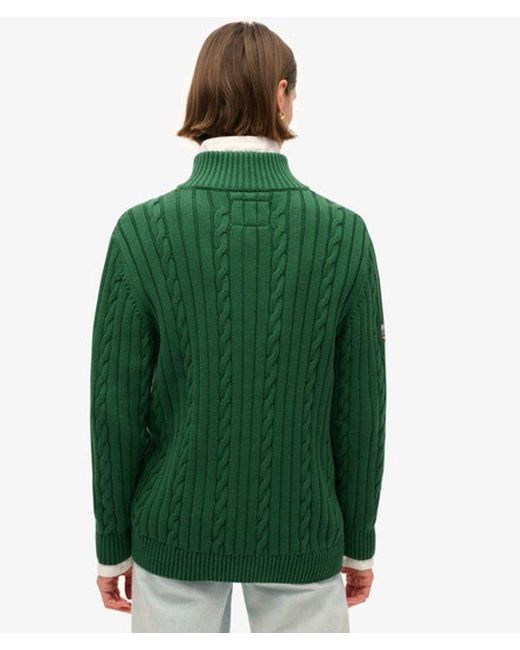 Superdry Green & Co Knitted Rugby Henley Jumper