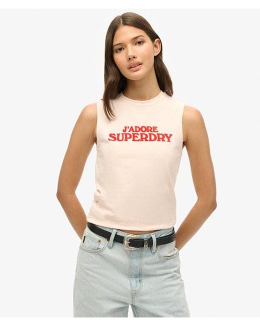 Superdry Gray & Co Classic Graphic Print Cotton Tank Top