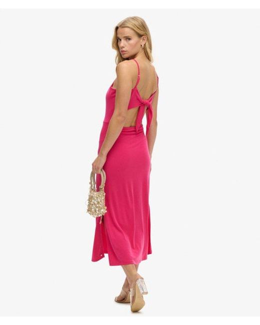 Superdry Pink Modal Jersey Open Back Dress