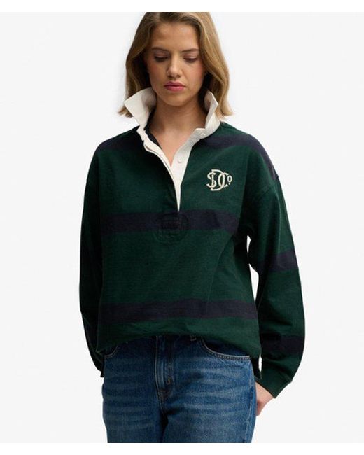 Superdry Green & Co Heritage Stripe Rugby Top