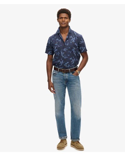 Superdry Blue & Co Short Sleeve Beach Shirt for men