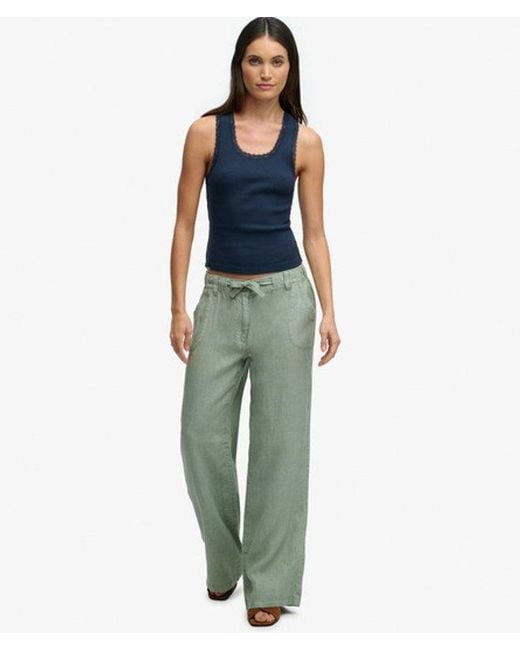 Superdry Blue & Co Linen Low Rise Pants