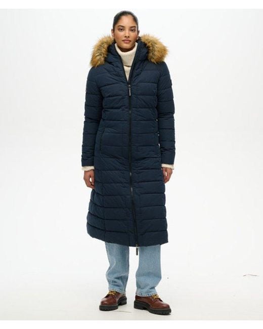 Superdry Blue & Co Arctic Long Puffer Coat