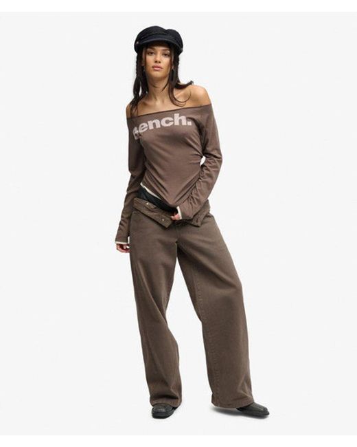 Superdry Brown Bench X & Co Bench Fitted Long Sleeve Layer Top