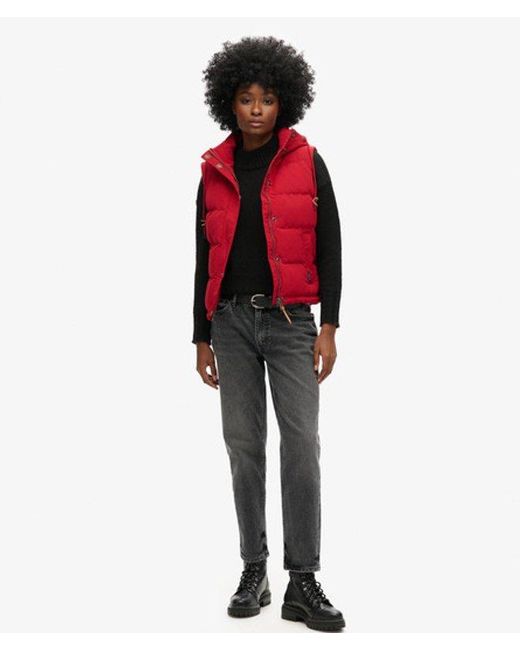 Superdry Red & Co Everest Hooded Puffer Gilet