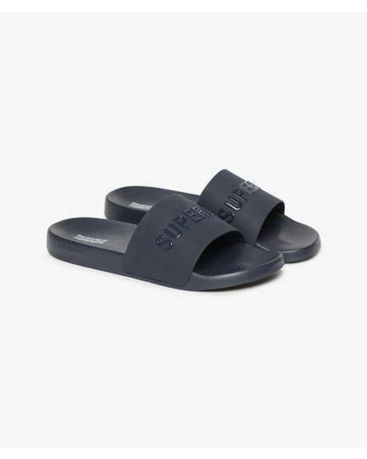 Superdry Blue & Co Logo Pool Sliders for men