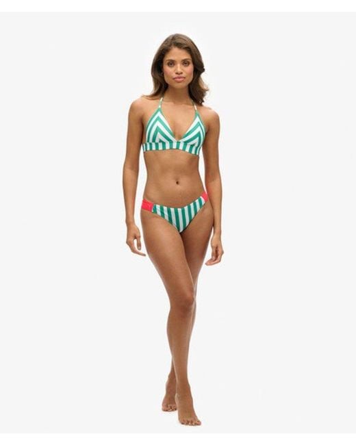 Superdry Blue & Co Striped Cheeky Bikini Bottoms
