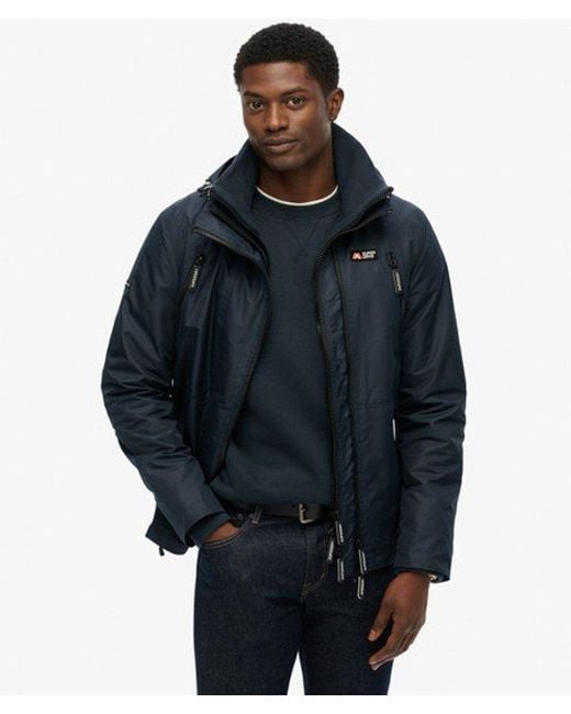 Superdry Blue & Co Hooded Mountain Windbreaker Jacket for men