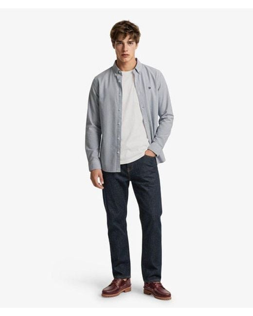 Superdry Gray & Co Classic Oxford Long Sleeve Shirt for men