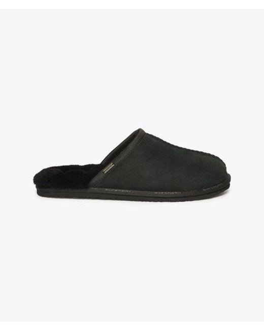 Superdry Black & Co Suede Mule Slippers for men