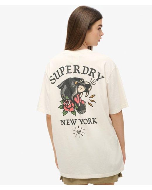 Superdry Natural & Co Oversized Tattoo Back Graphic T-shirt