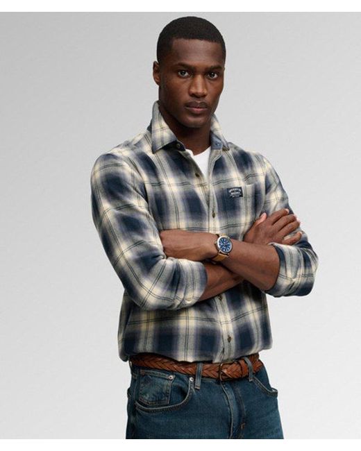 Superdry Blue & Co Long Sleeve Cotton Lumberjack Shirt for men