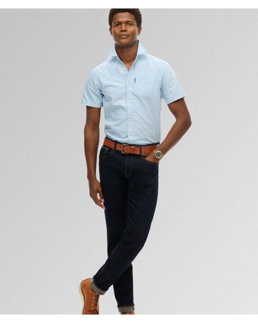 Superdry Blue & Co Oxford Short Sleeve Shirt for men